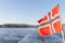 Norwegenflagge vor osloer Hafen